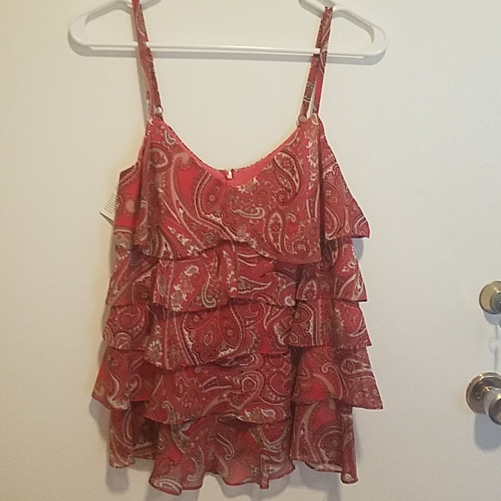 INC 100% silk paisley top